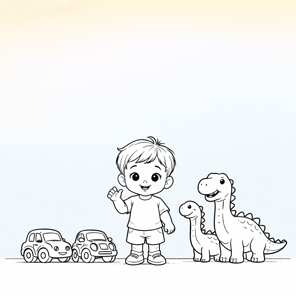Los coches y dinosaurios de Ben